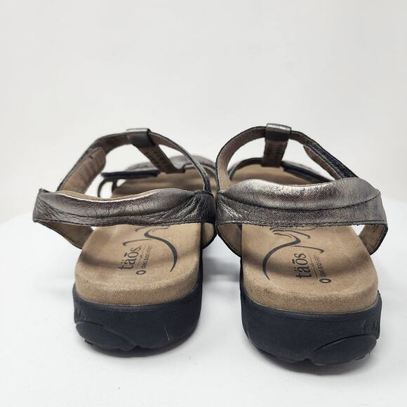 Taos Taos Replay Abeo Biosystem Sandals Women 10 Pewter Leather Stud Embroidered - Picture 7 of 15